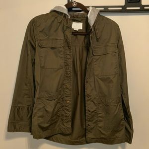 Women’s Military-Style Jacket with Removable Hood